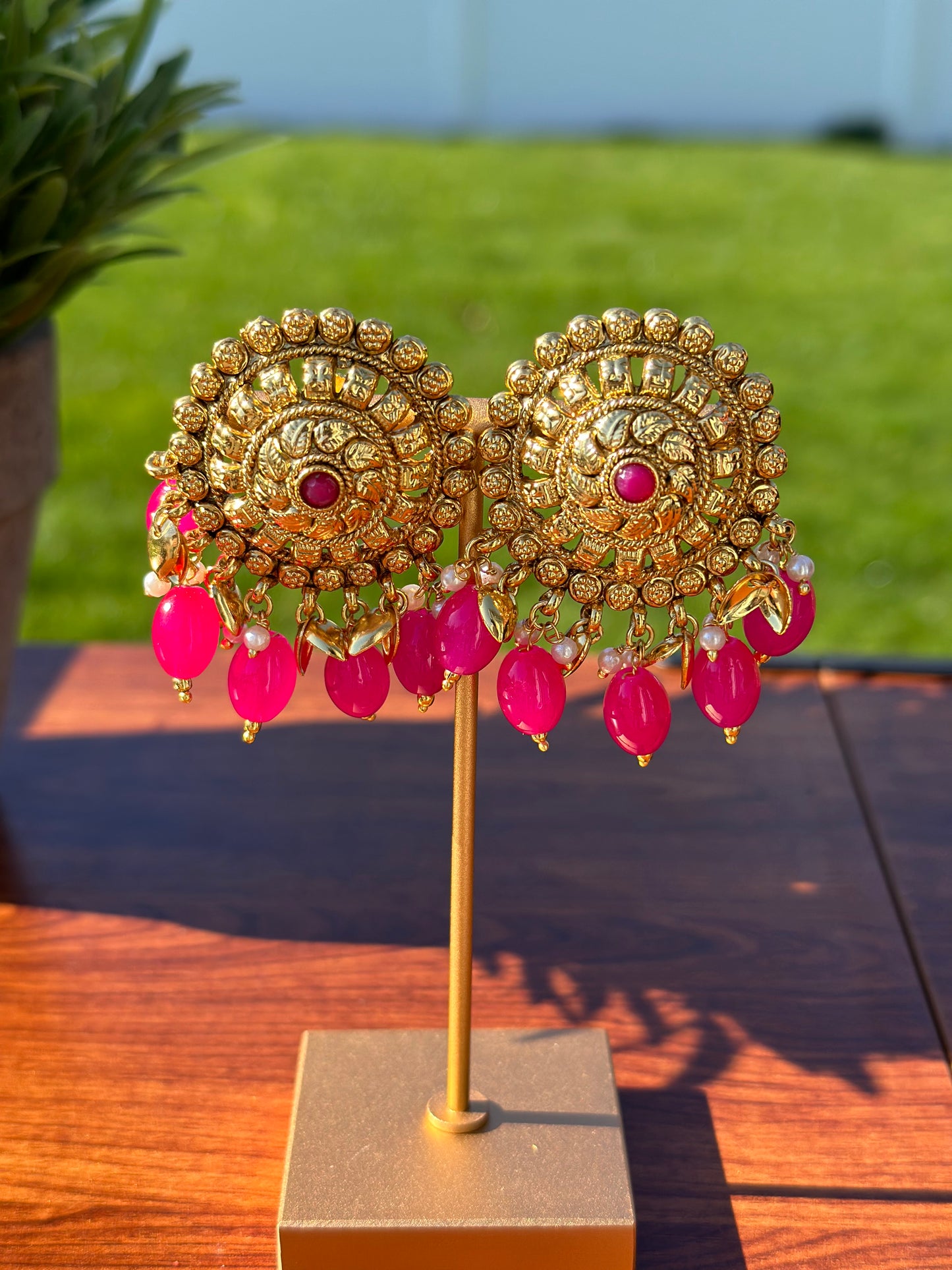 Mehak Gold Plated Necklace Set (Includes Earrings & Tikka)