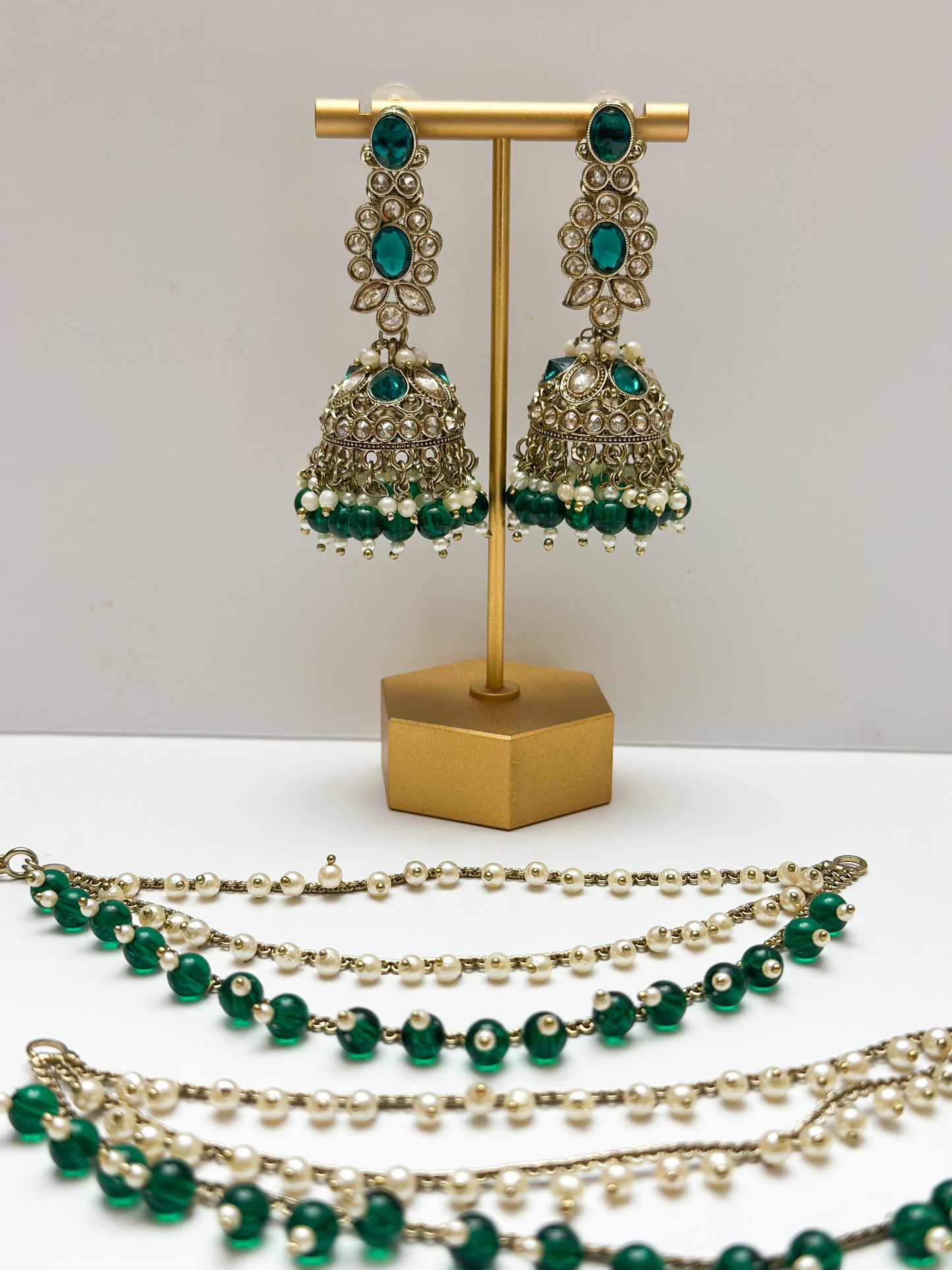 Mahi Jhumki Earrings with Removable Sahare