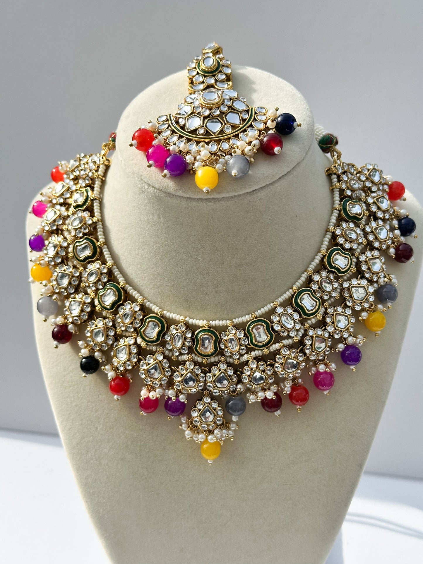 Sukoon Kundan Necklace Set (Includes Earrings & Tikka)