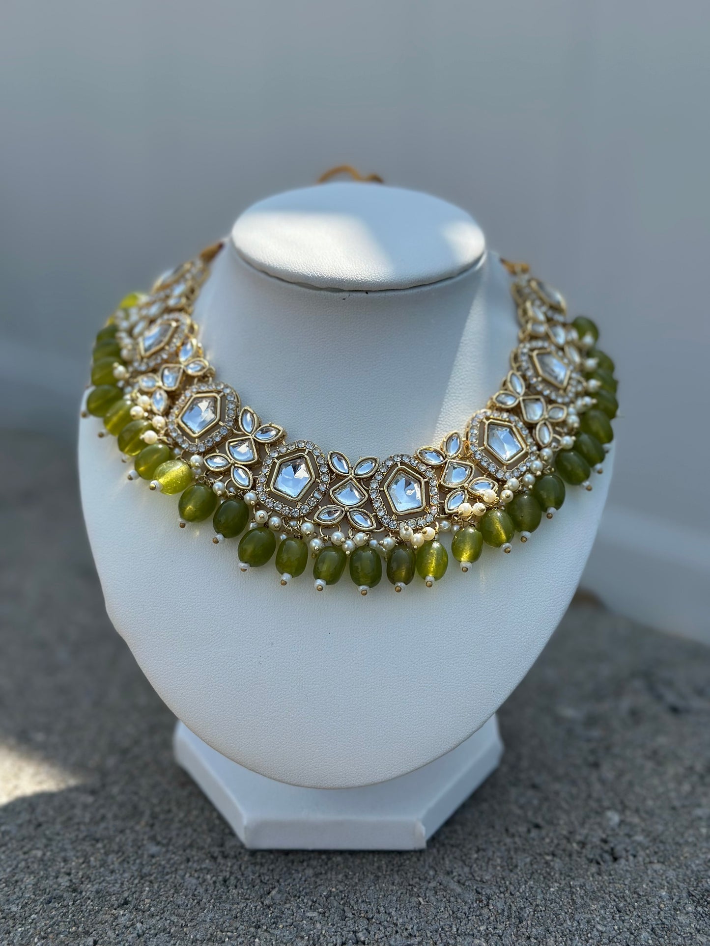 Maryam Kundan Necklace Set (Includes Earrings & Tikka)