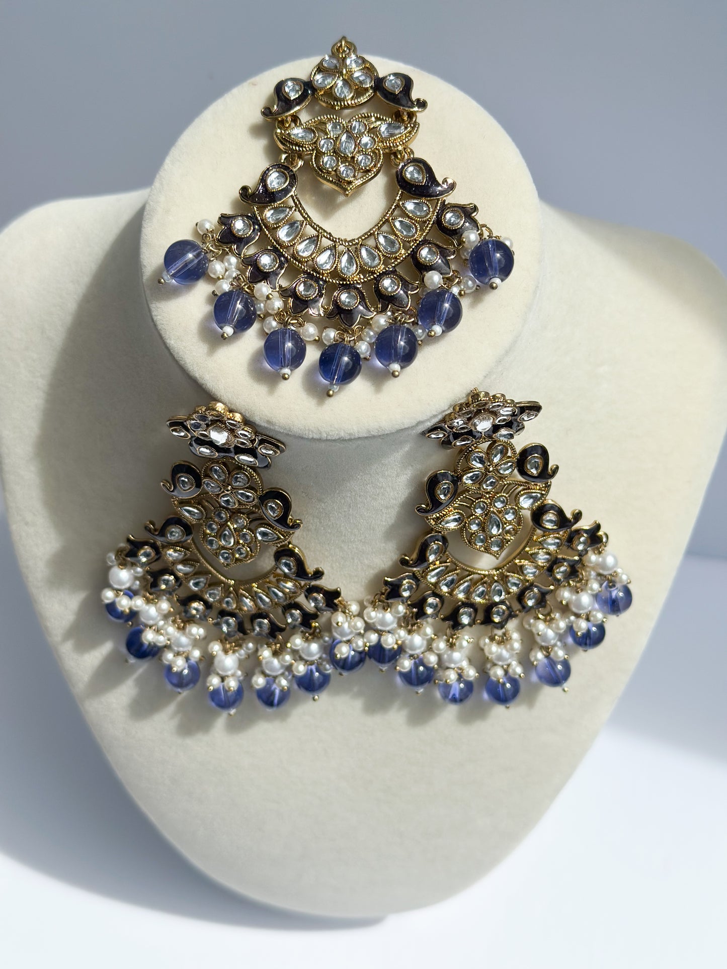 Ria Polki Earrings and Tikka Set