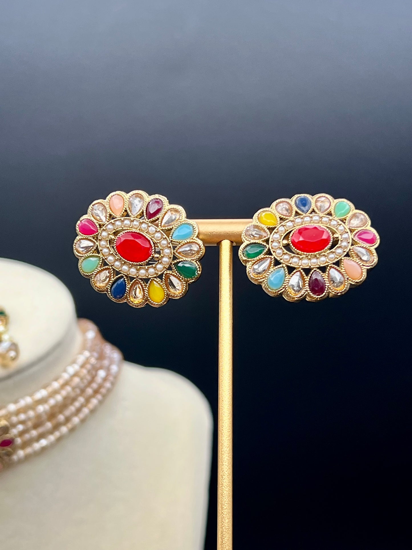 Meher Pearl Choker Set (Includes Earrings & Tikka)