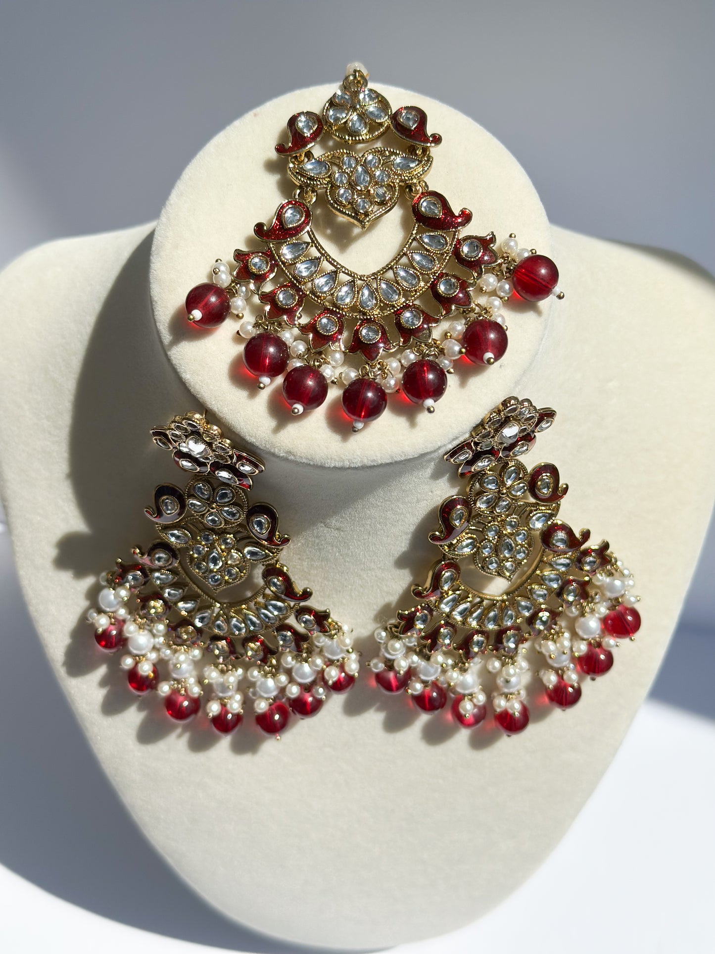 Ria Polki Earrings and Tikka Set