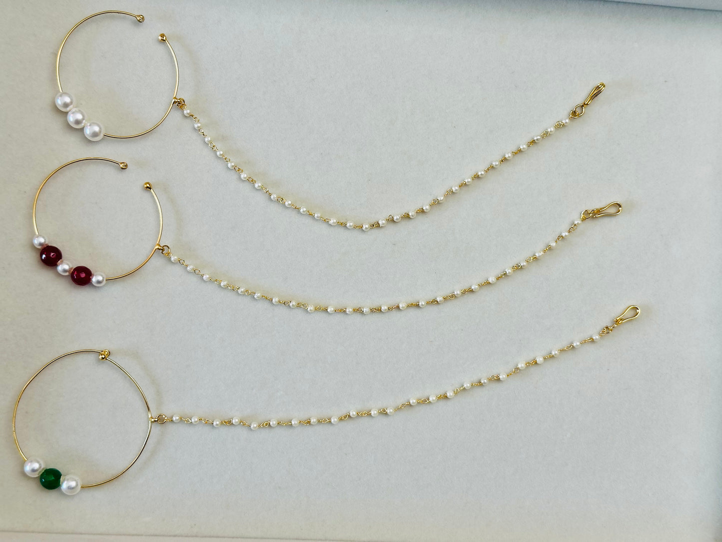 Niza Nose Ring with Chain(Nath)