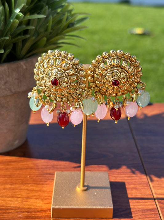 Mehak Gold Plated Necklace Set (Includes Earrings & Tikka)