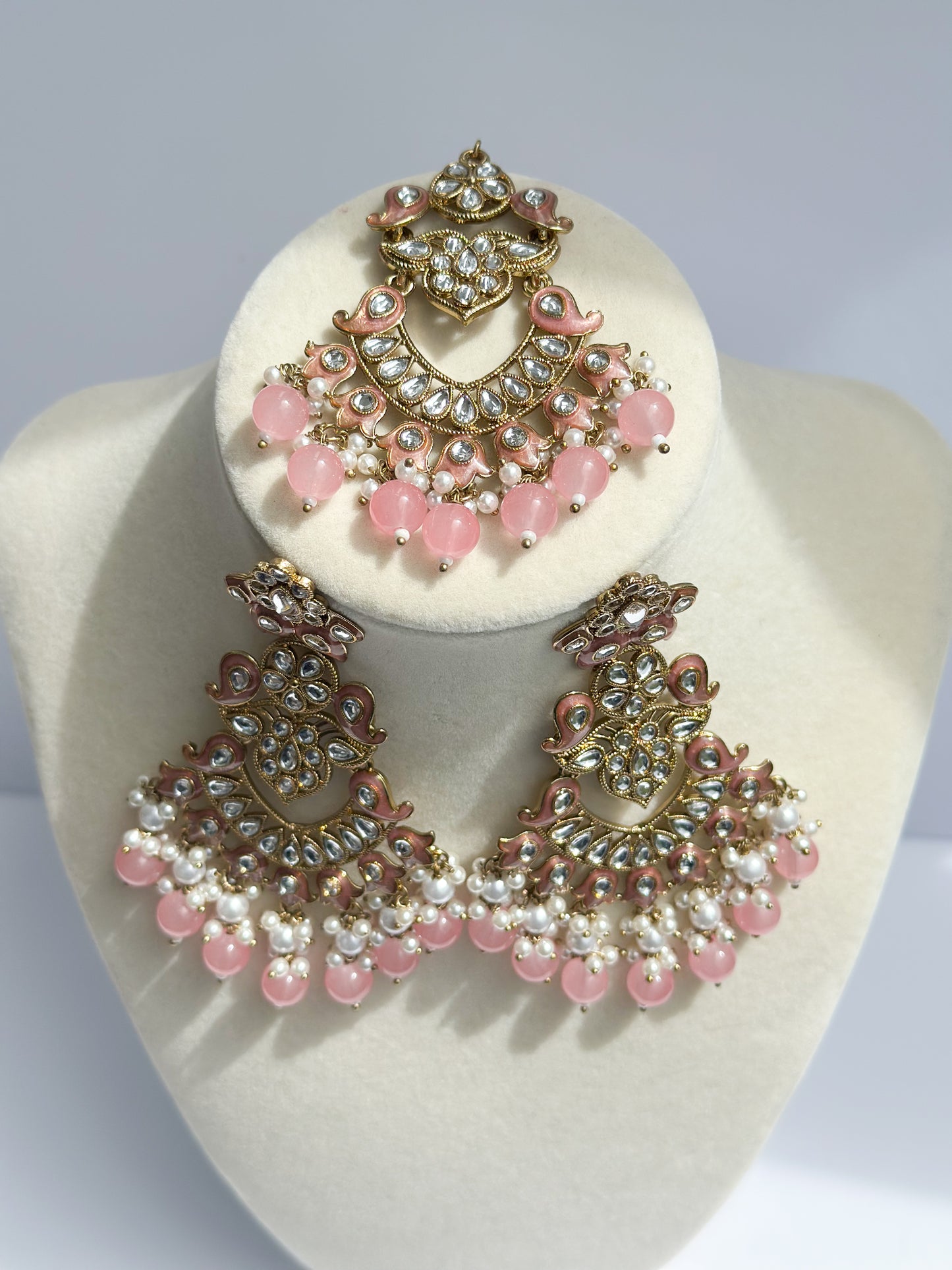Ria Polki Earrings and Tikka Set