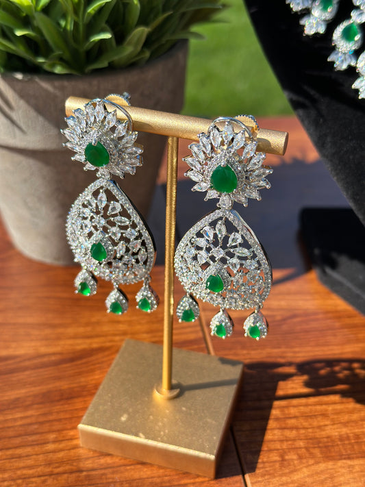 Fiza AD Necklace Set (Includes Earrings & Tikka)