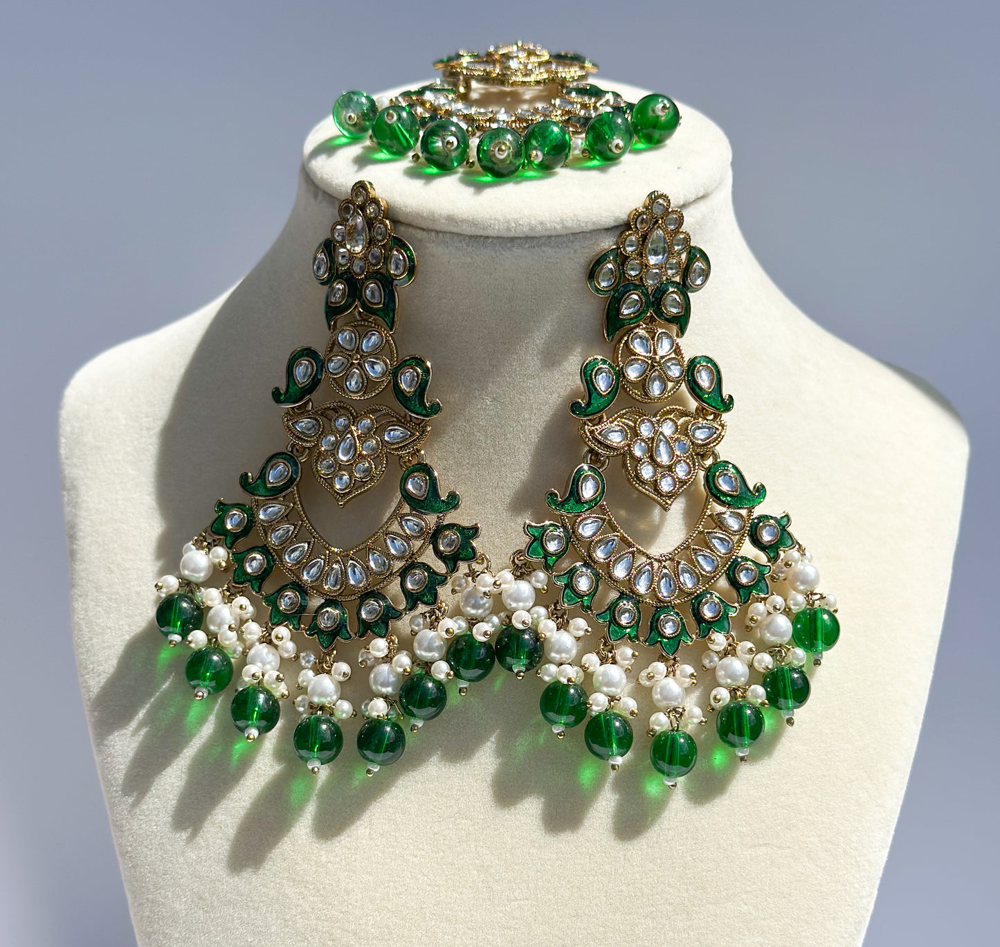 Ria Polki Earrings and Tikka Set