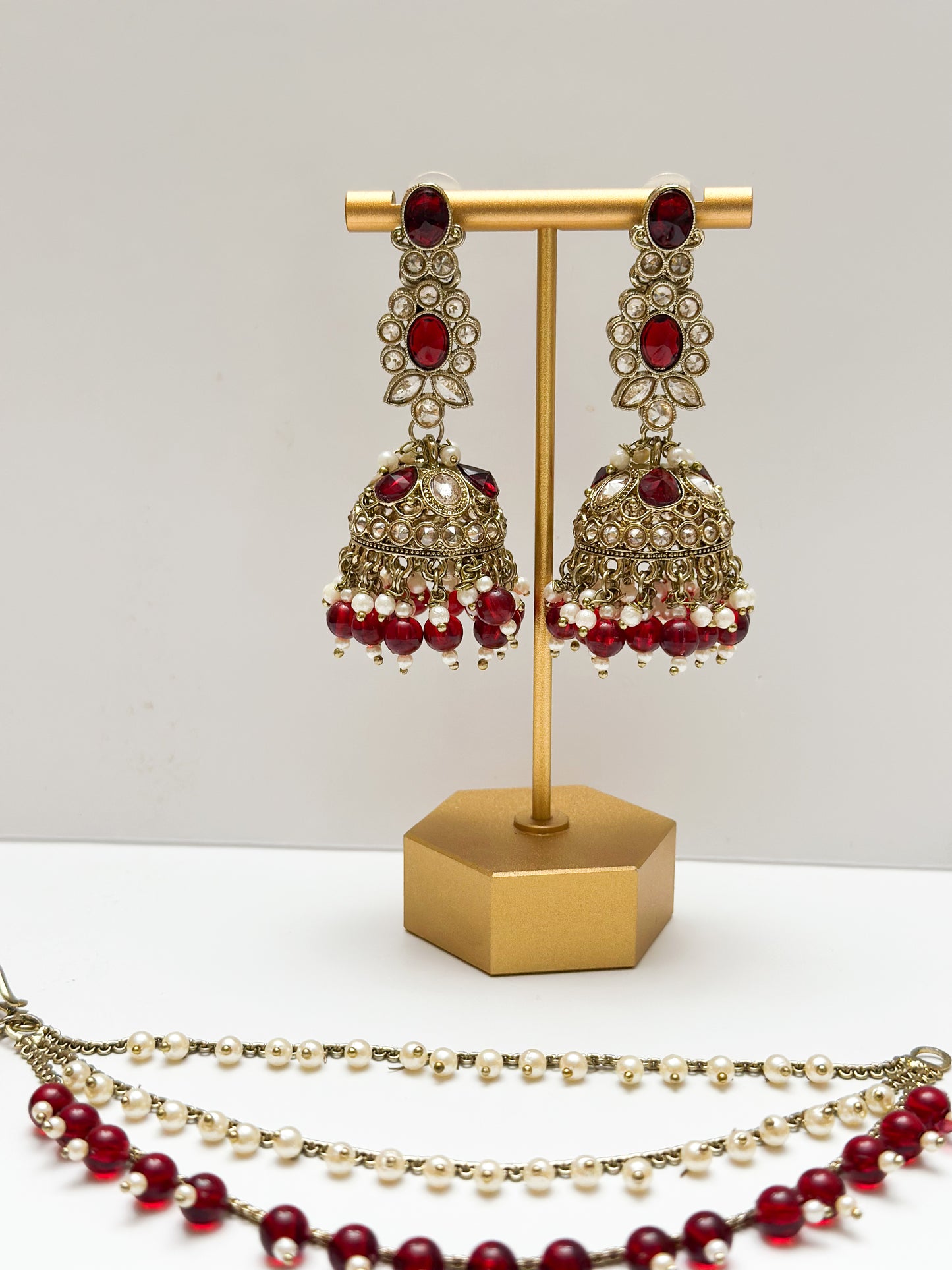 Mahi Jhumki Earrings with Removable Sahare