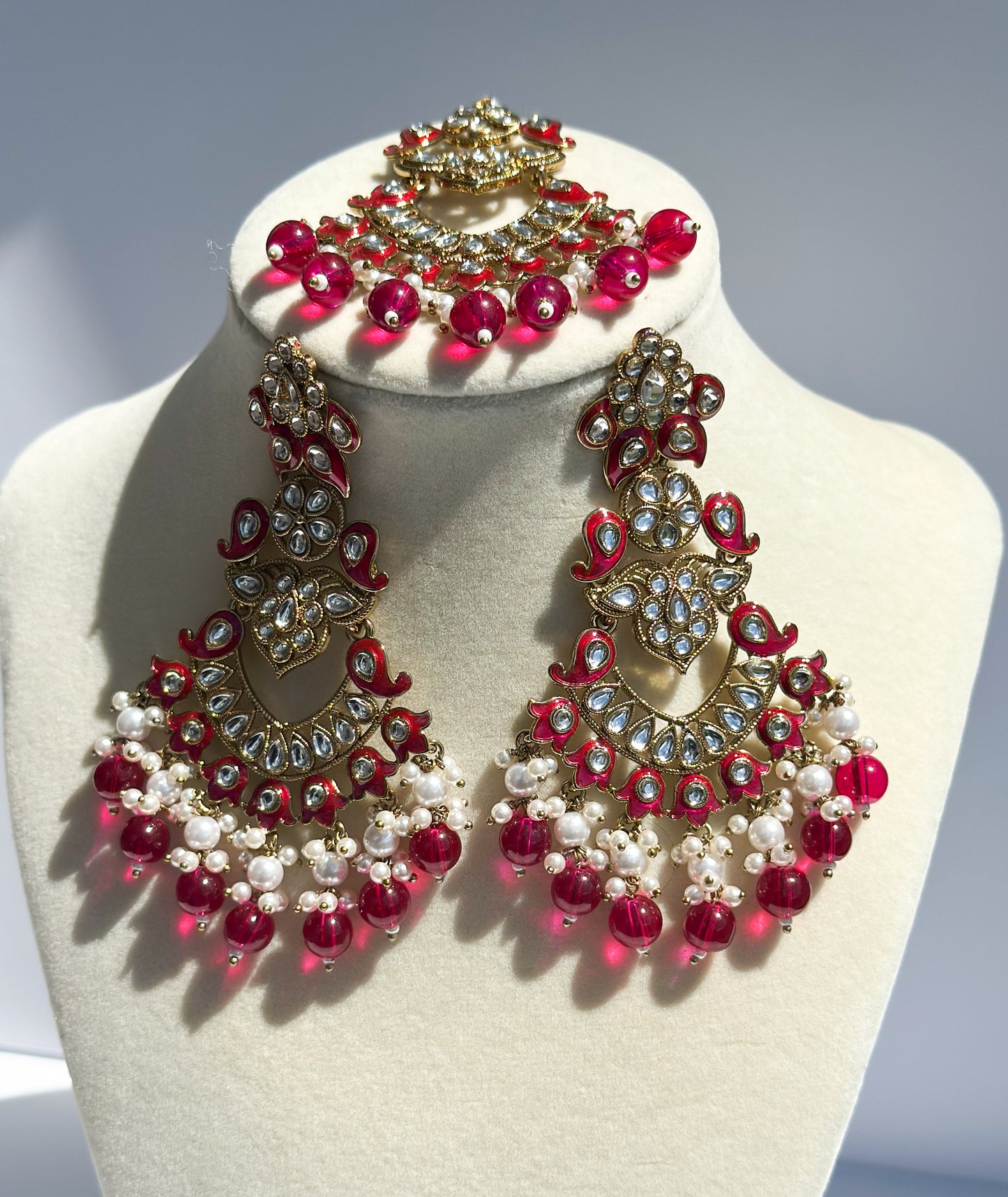 Ria Polki Earrings and Tikka Set