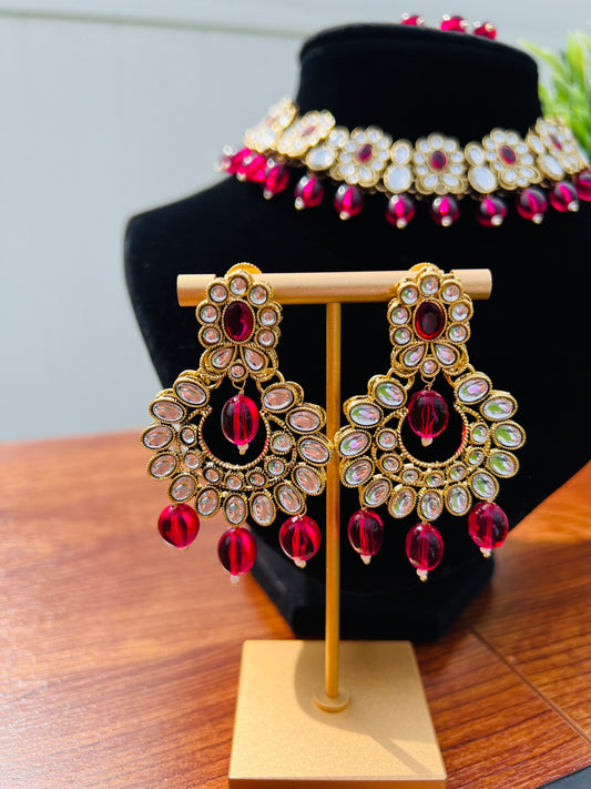 Ila Kundan Choker Set (Includes Earrings & Tikka)