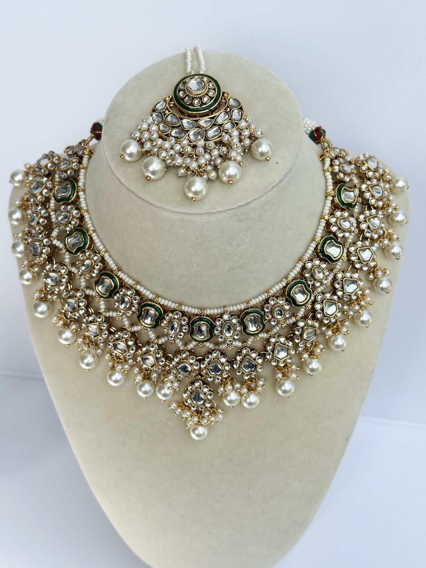 Sukoon Kundan Necklace Set (Includes Earrings & Tikka)