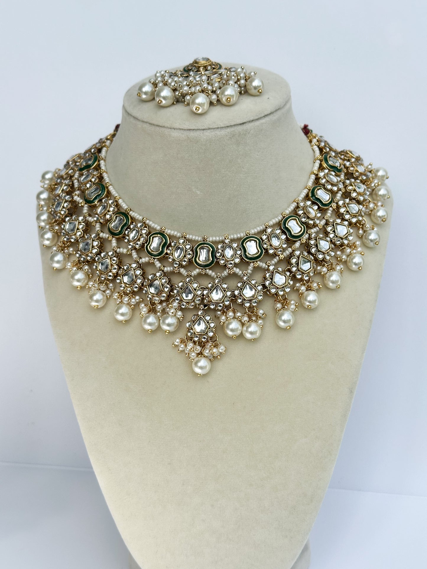 Sukoon Kundan Necklace Set (Includes Earrings & Tikka)