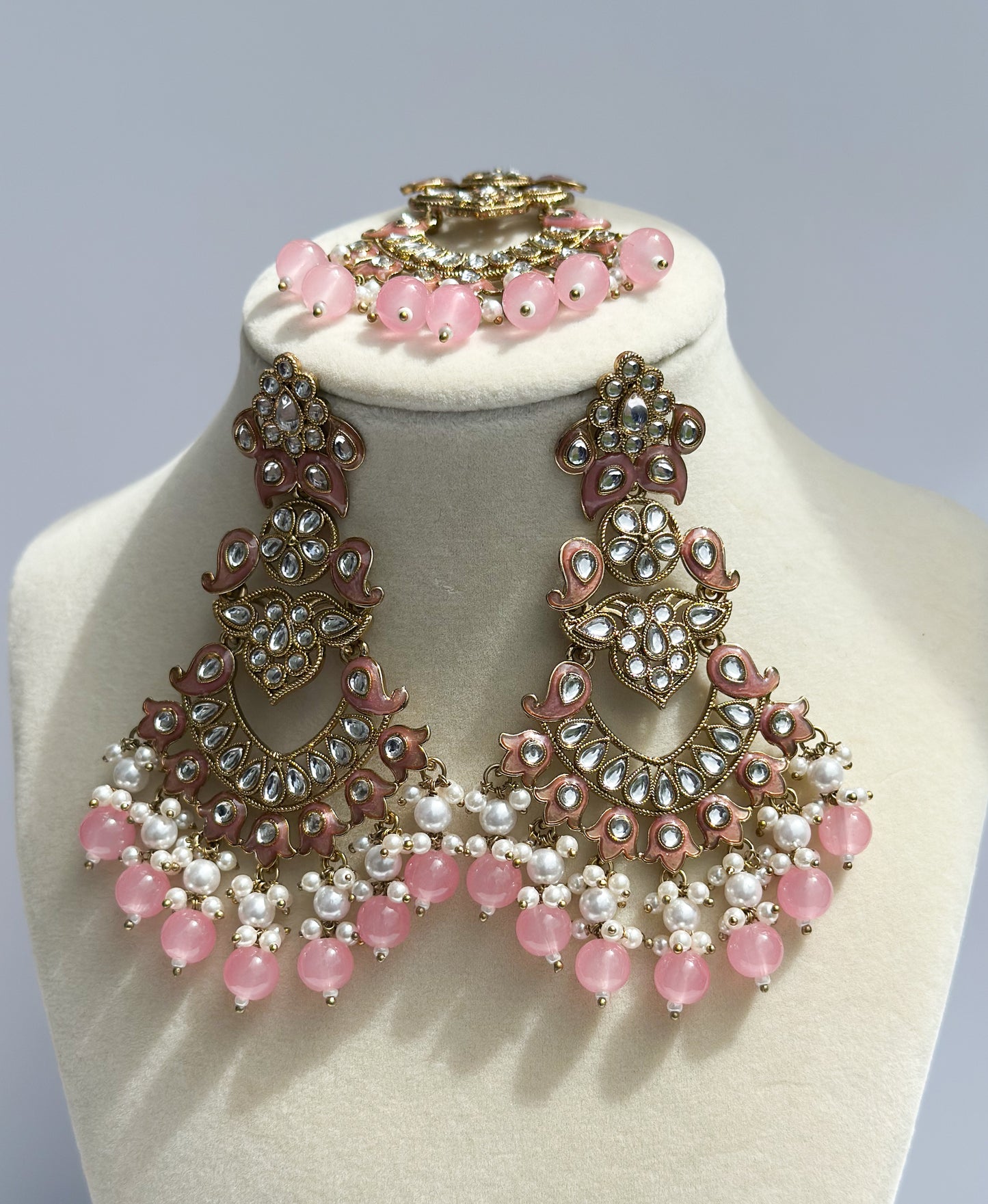 Ria Polki Earrings and Tikka Set