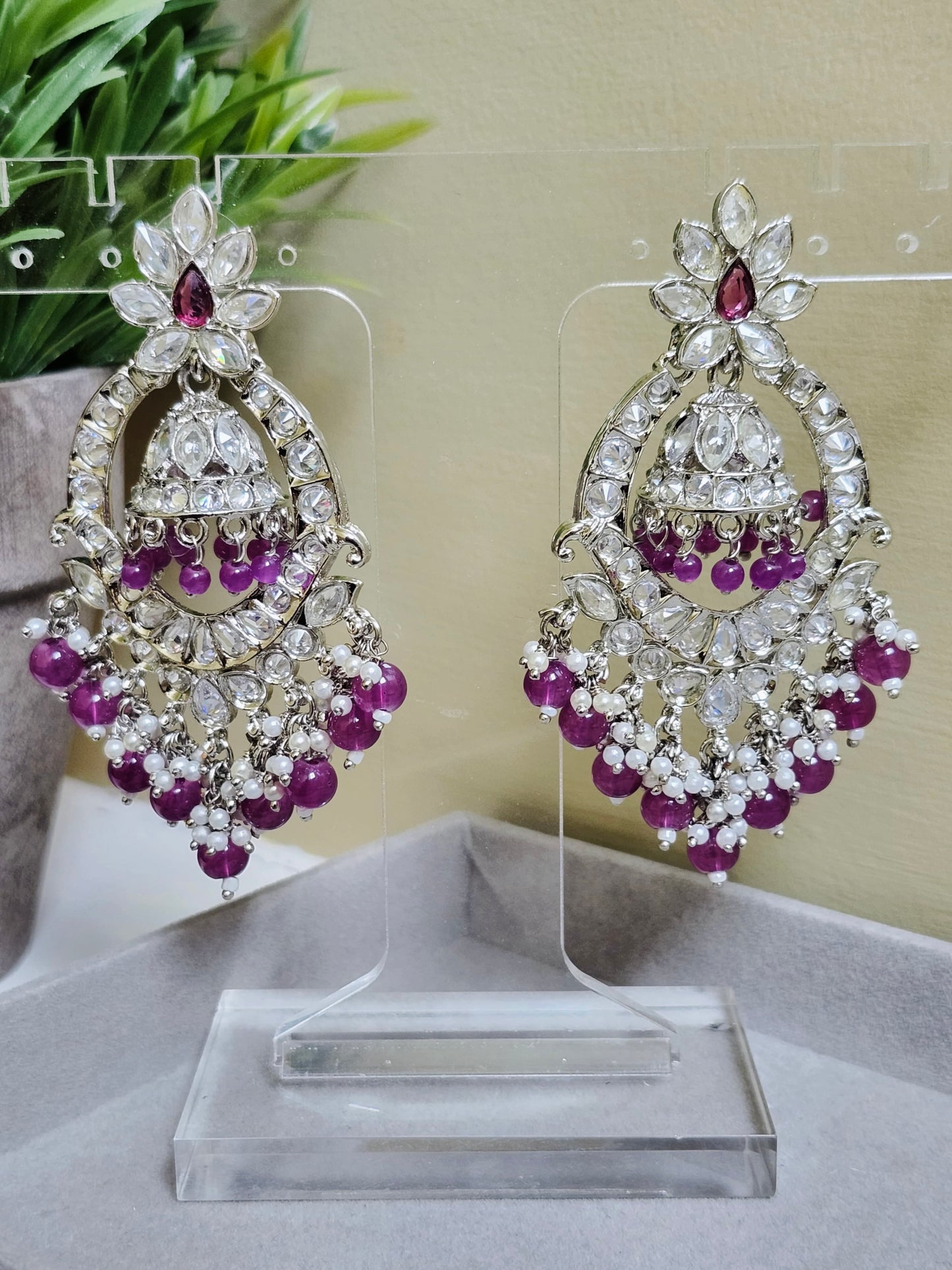 Myra Silver Jhumki Earrings