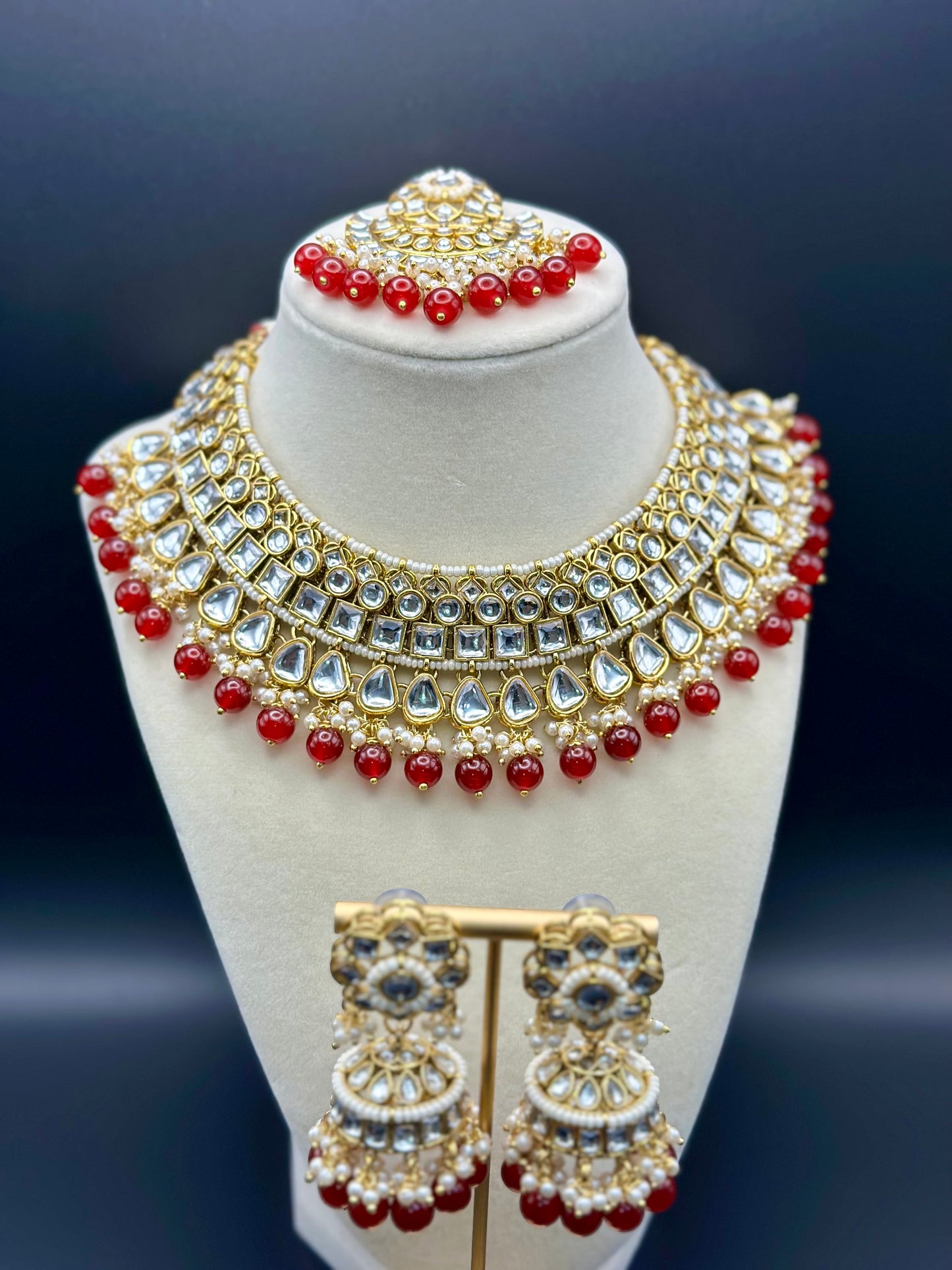 Mandira Necklace Set (Includes Earrings & Tikka)