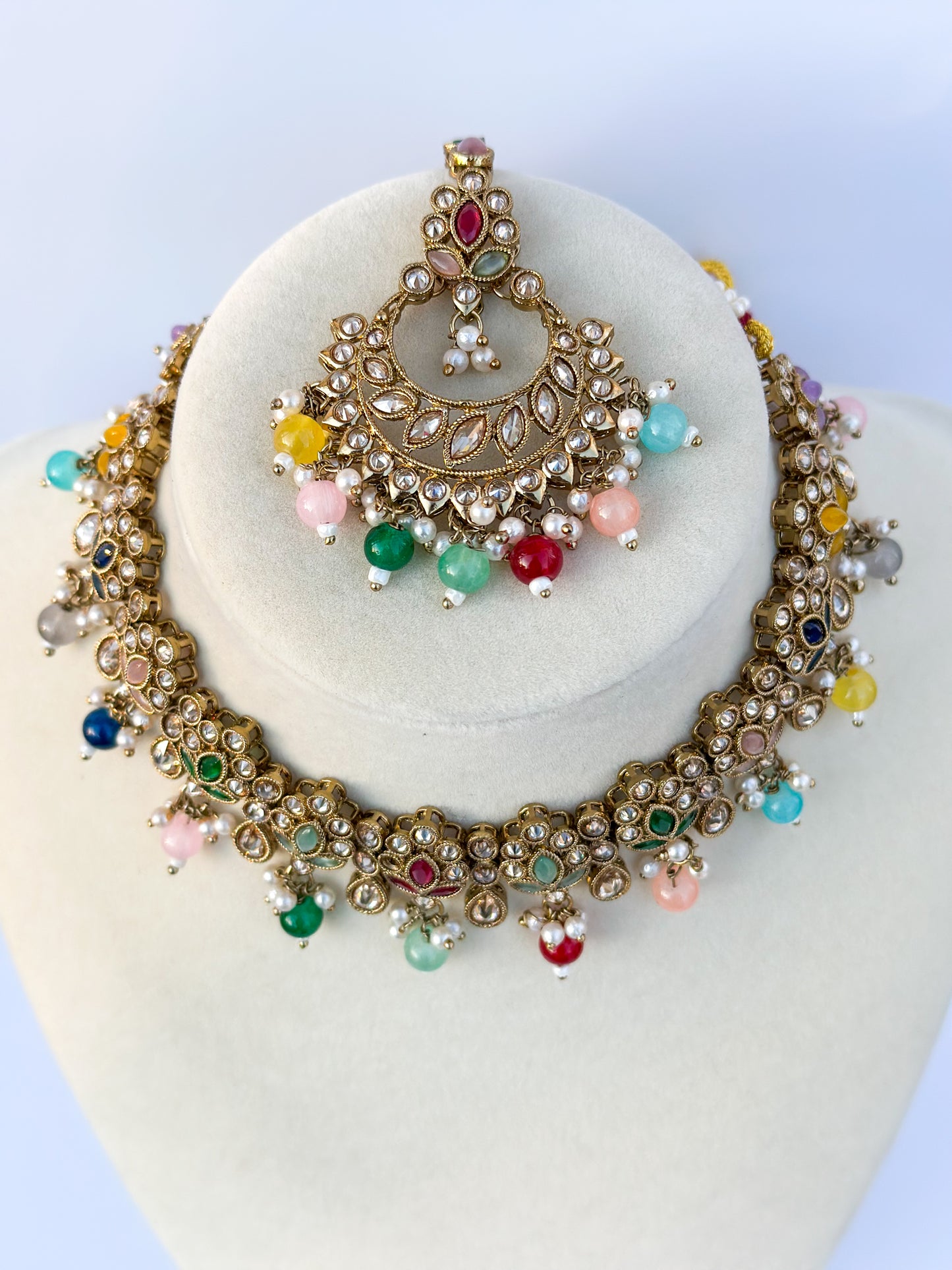 Ava Necklace Set (Includes Earrings & Tikka)
