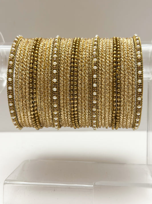Maya Gold Color Bangle Set (Chudiyaan)