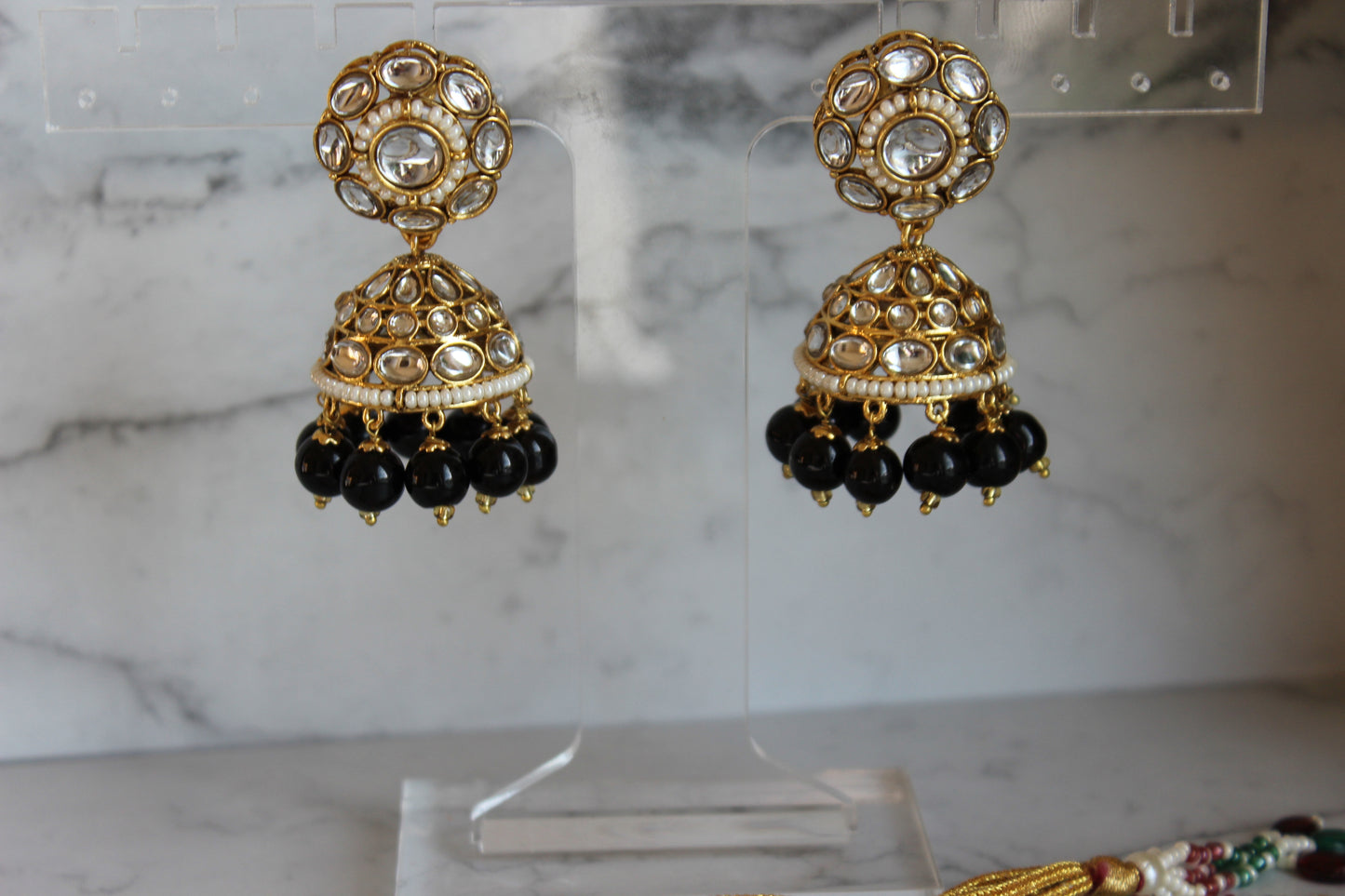 Divya Pearl Kundan Necklace Set (Includes Earrings & Tikka)
