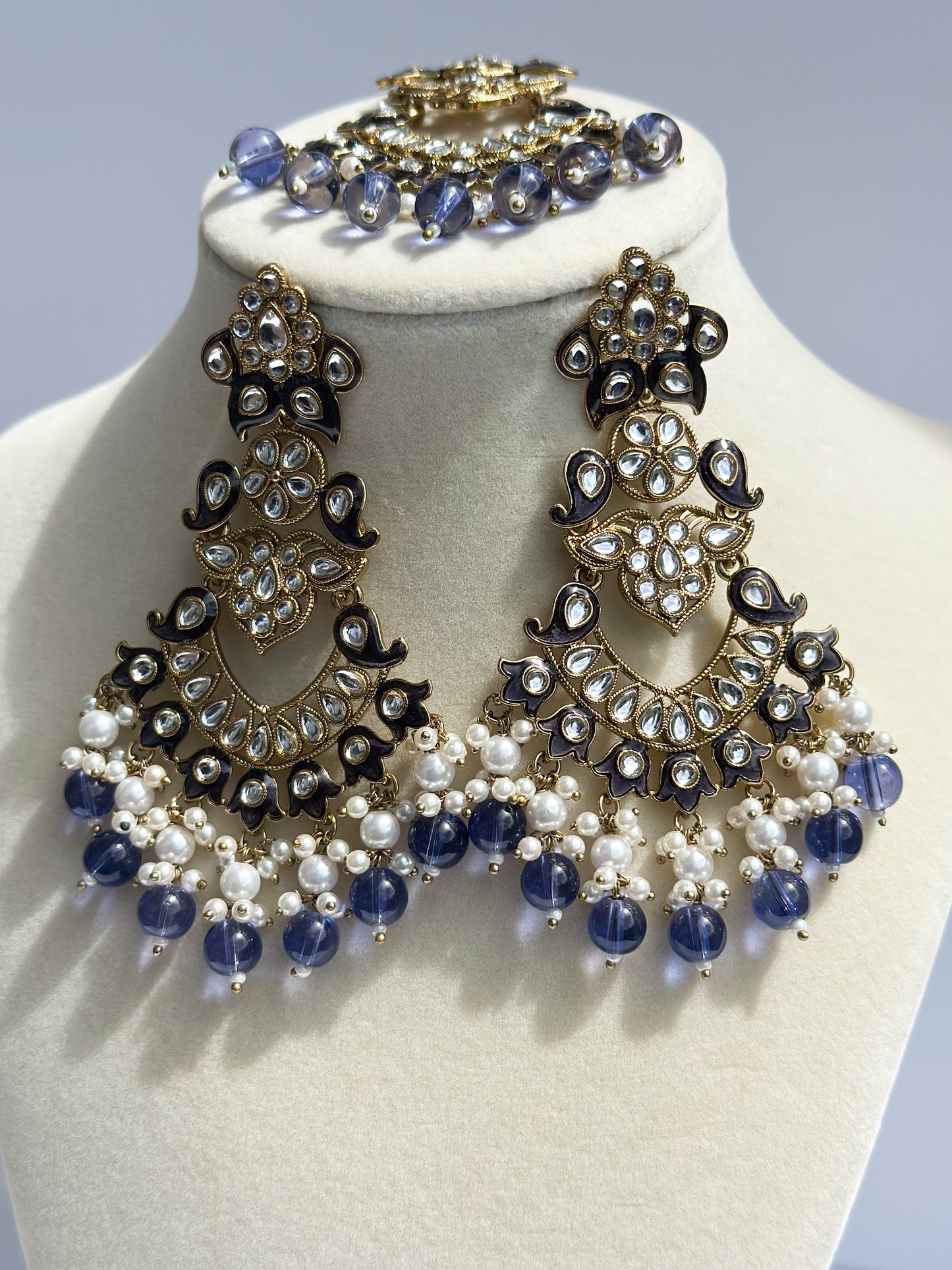 Ria Polki Earrings and Tikka Set