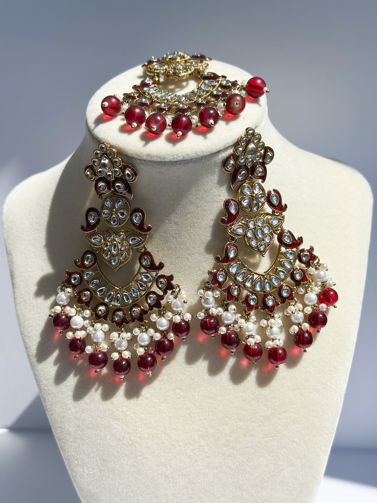 Ria Polki Earrings and Tikka Set