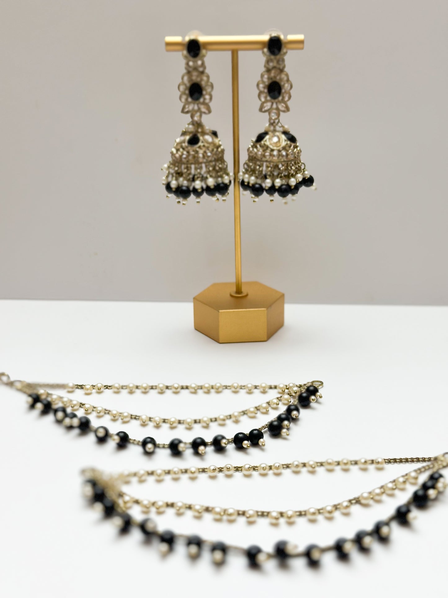 Mahi Jhumki Earrings with Removable Sahare