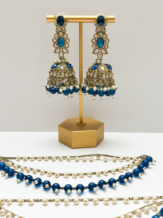 Mahi Jhumki Earrings with Removable Sahare