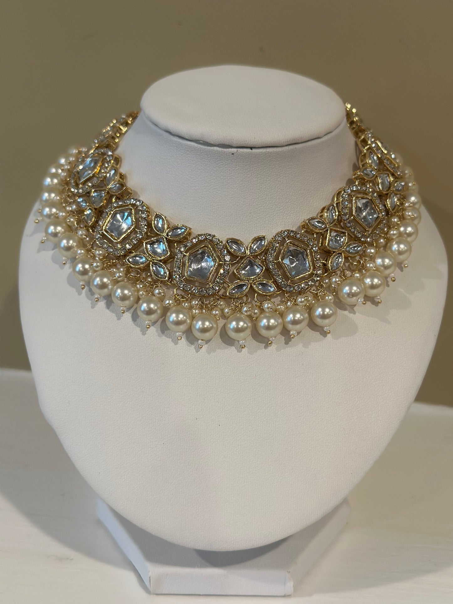 Maryam Kundan Necklace Set (Includes Earrings & Tikka)