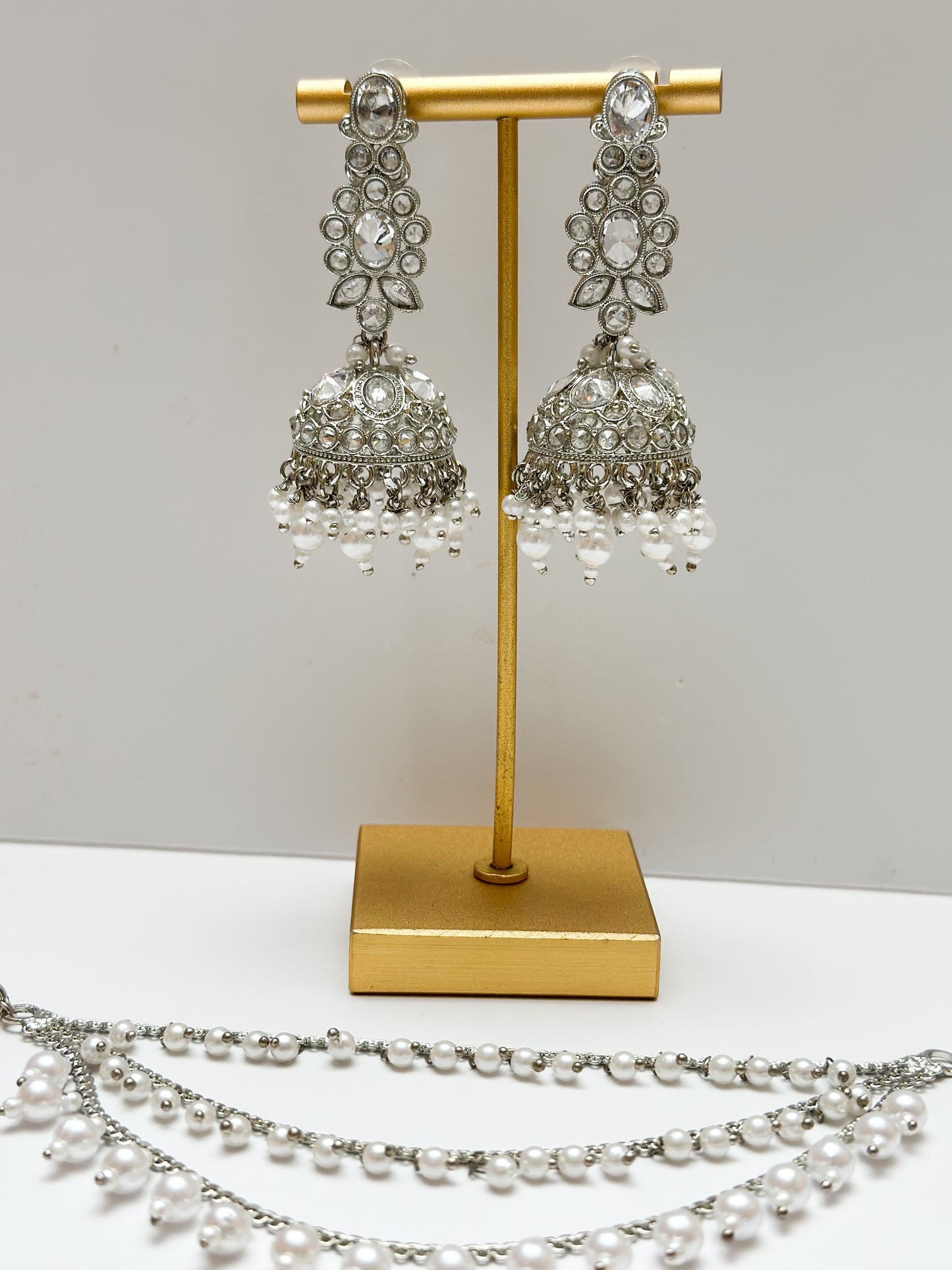 Mahi Jhumki Earrings with Removable Sahare
