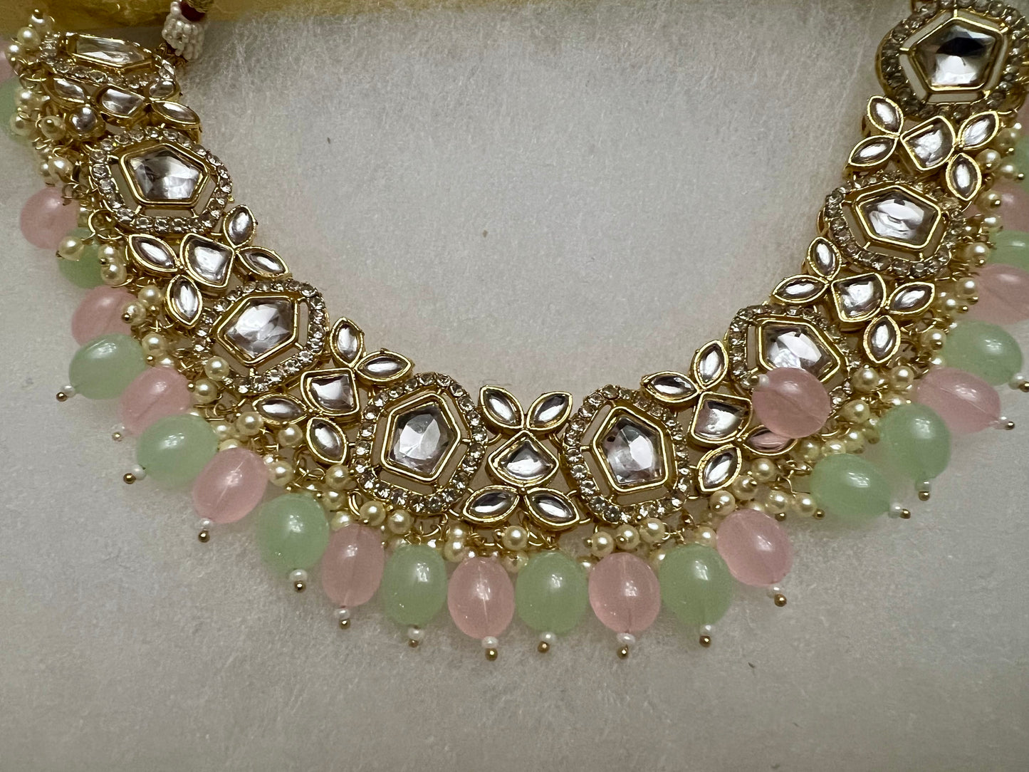 Maryam Kundan Necklace Set (Includes Earrings & Tikka)