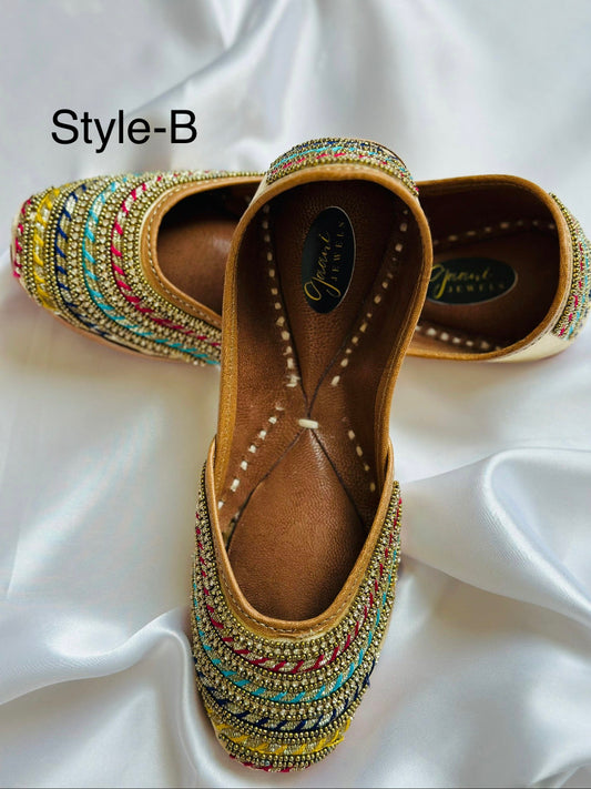 Harpreet Handcrafted Double Cushioned Adult Women Jutti Flats (Khussa)