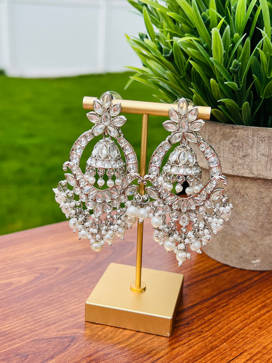 Myra Silver Jhumki Earrings