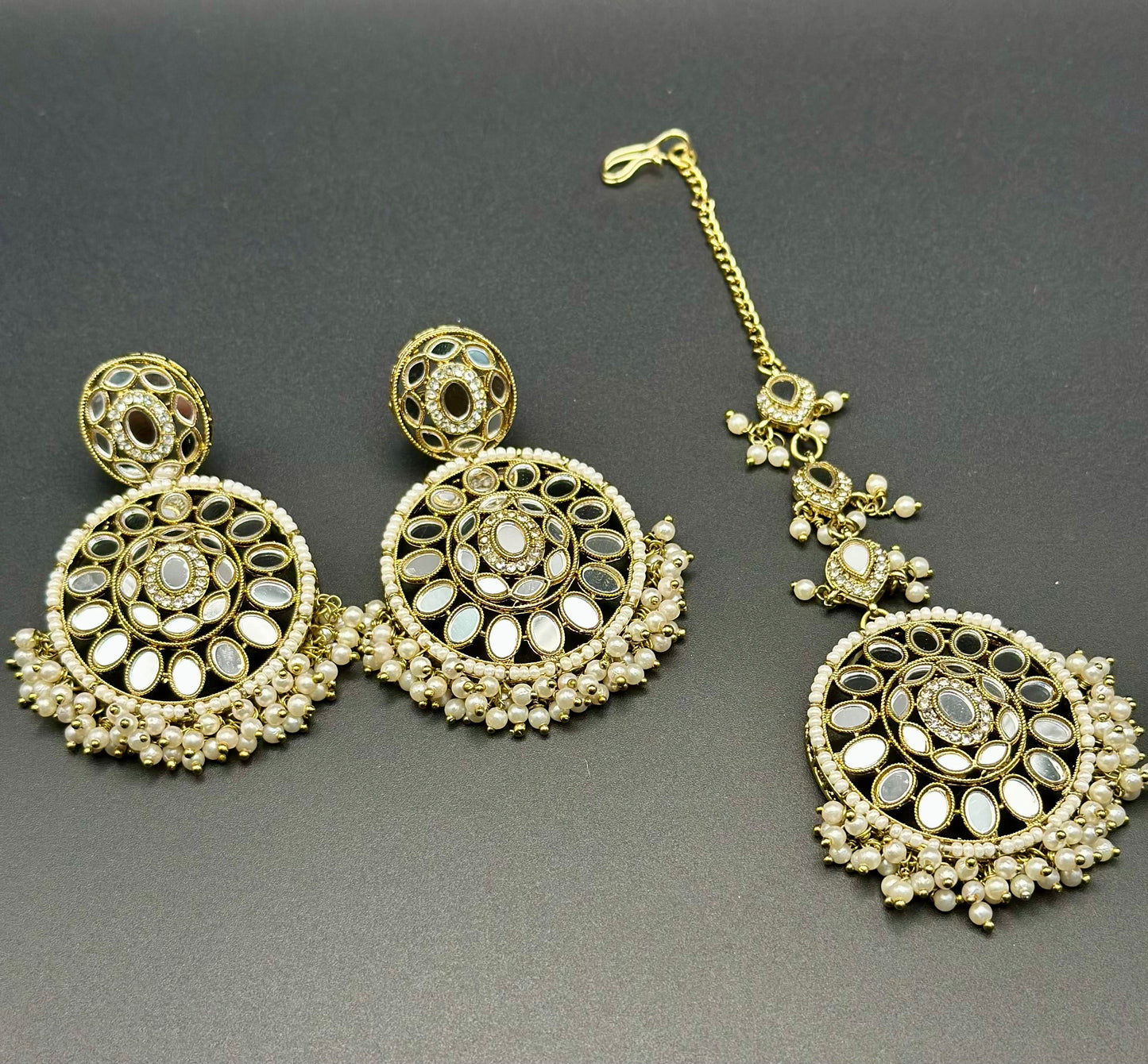 Anjali Mirror Necklace Set (Includes Earrings & Tikka)