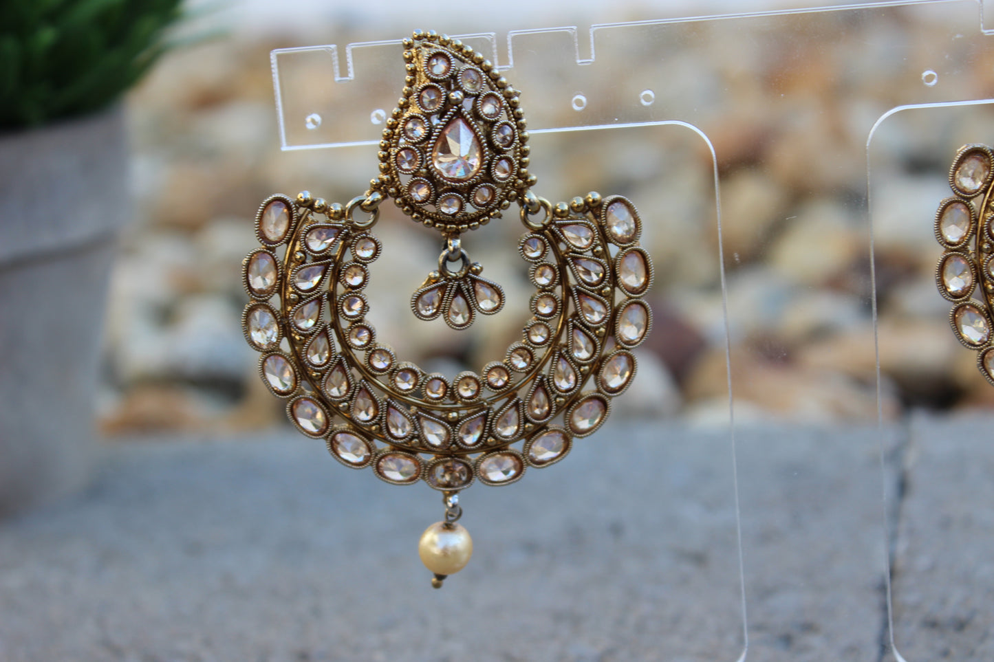 Kundan Bronze Earrings - Diya