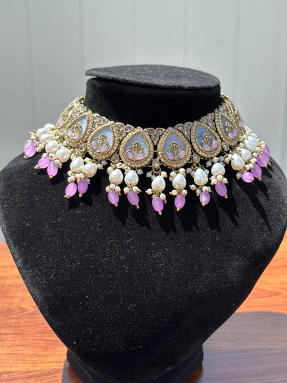 Mahira Necklace Set (Includes Earrings & Tikka)
