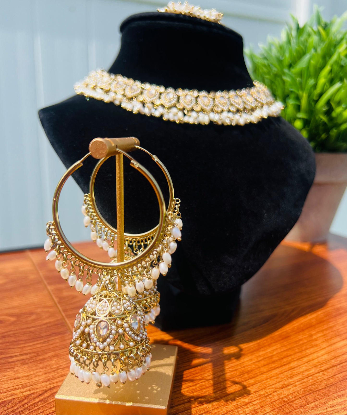 Anika Polki Necklace Set (Includes Earrings & Tikka)