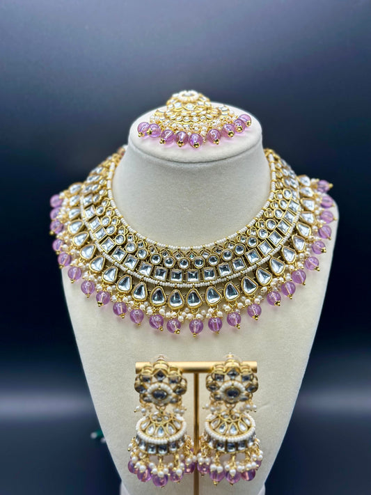 Mandira Necklace Set (Includes Earrings & Tikka)