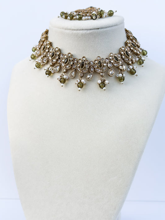 Ava Necklace Set (Includes Earrings & Tikka)
