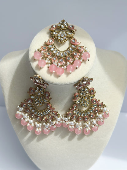 Ria Polki Earrings and Tikka Set