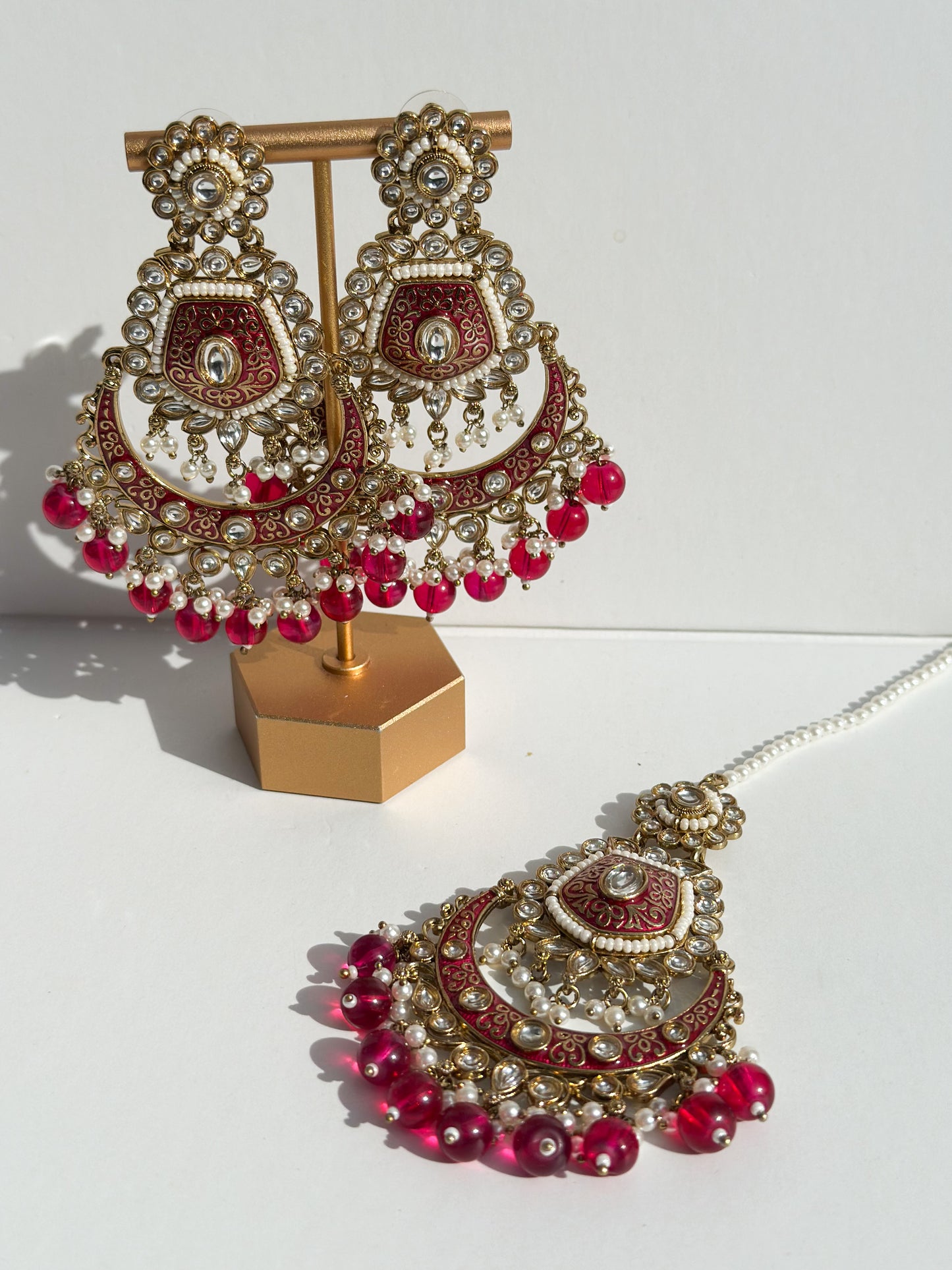 Parleen Polki Earrings and Tikka Set