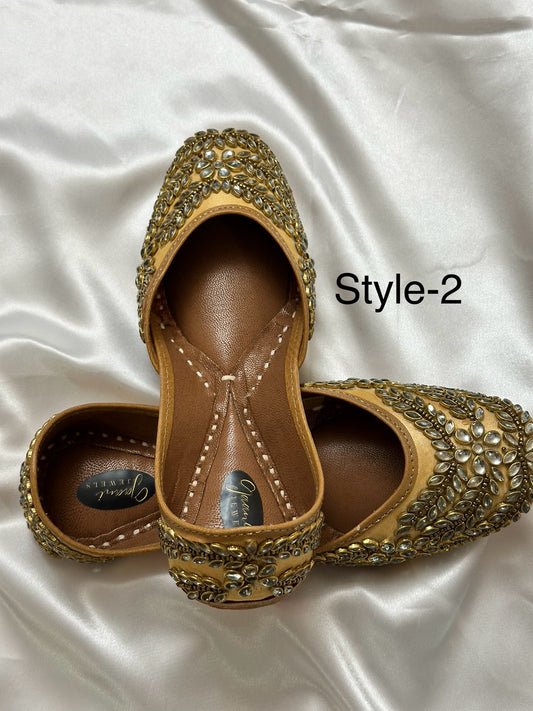 Navleen Handcrafted Double Cushioned Kids Girls Jutti Flats (Khussa)