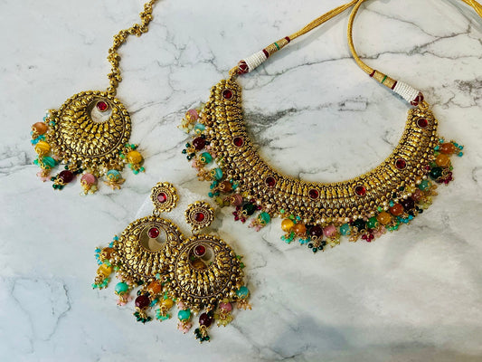 Bani Gold Plated Necklace Set