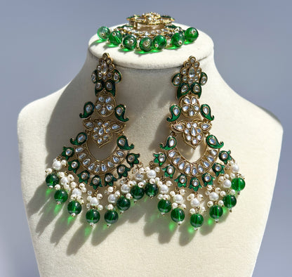 Ria Polki Earrings and Tikka Set
