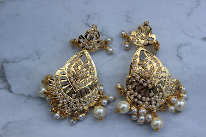 1 gm Gold Jadau Necklace Set (Includes Earrings & Tikka)