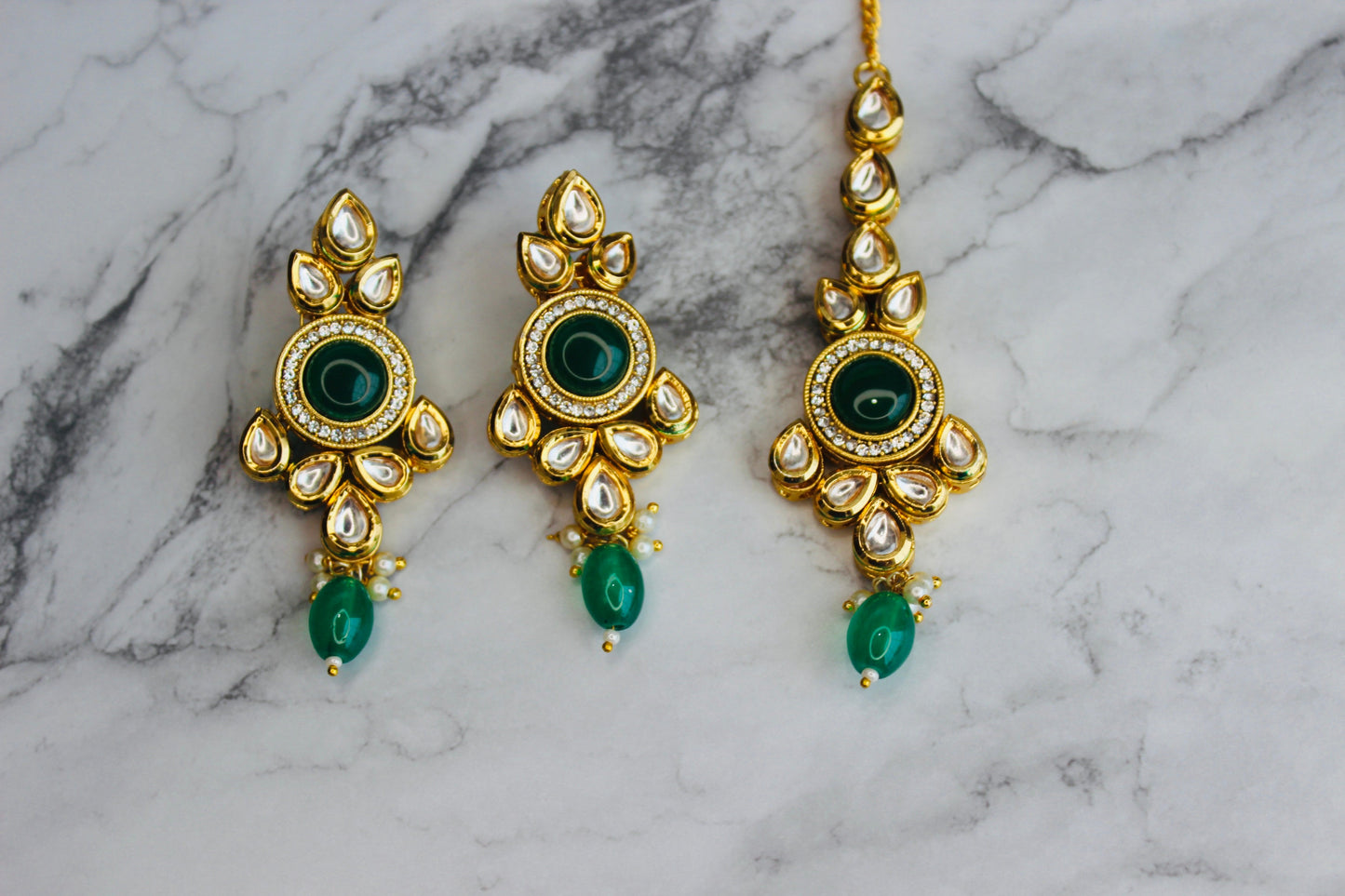Meenakari Kundan Necklace Set (Includes Earrings & Tikka)