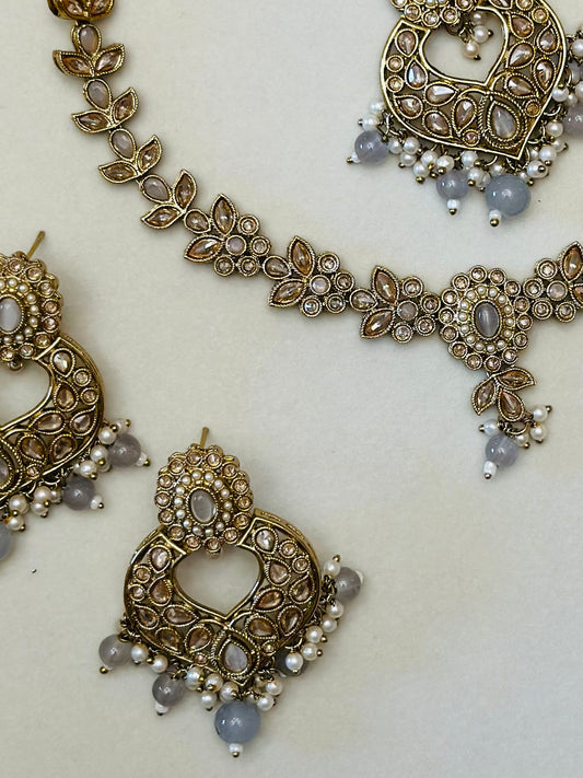 Payal Necklace Set (Includes Earrings & Tikka)