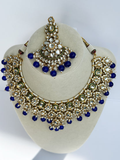 Sukoon Kundan Necklace Set (Includes Earrings & Tikka)