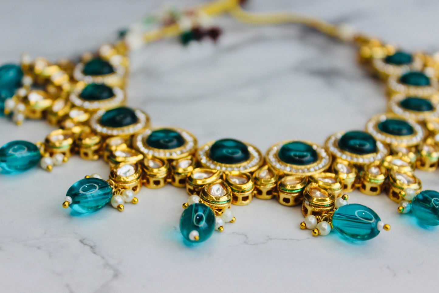Meenakari Kundan Necklace Set (Includes Earrings & Tikka)