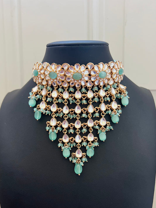 Jodha Necklace Set (Includes Earrings & Tikka)