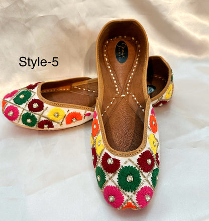 Harpreet Handcrafted Double Cushioned Adult Women Jutti Flats (Khussa)